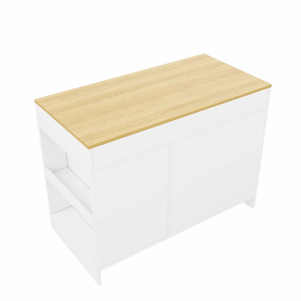 Mobile contenitore con 3 cassetti e ripiano regolabile - per cucina - in MDF - bianco