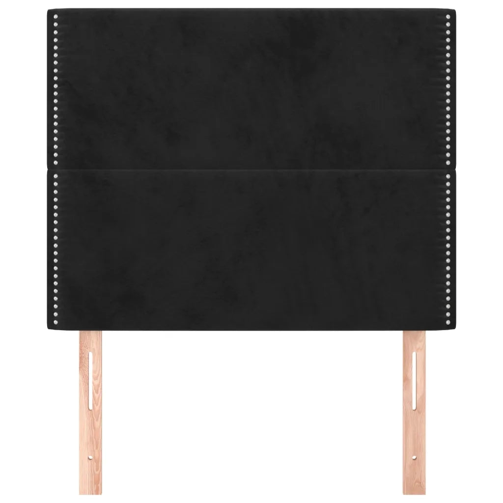 Testiera | Testata Nera 100x5x118/128 cm Velluto