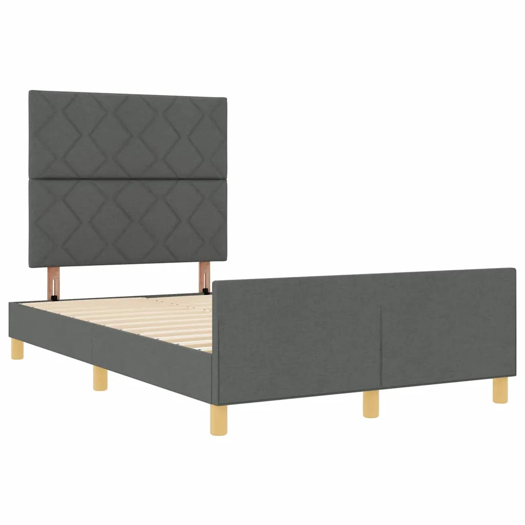 Struttura del letto Grigio scuro 120 x 190 cm Tessuto