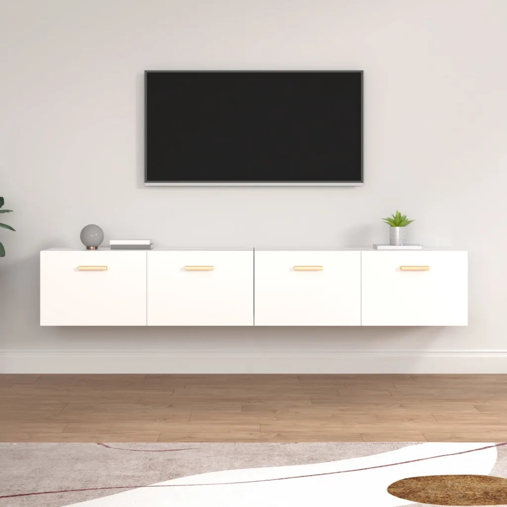 Mobili Parete 2pz Bianco 100x36,5x35 cm in Legno Multistrato 3115660