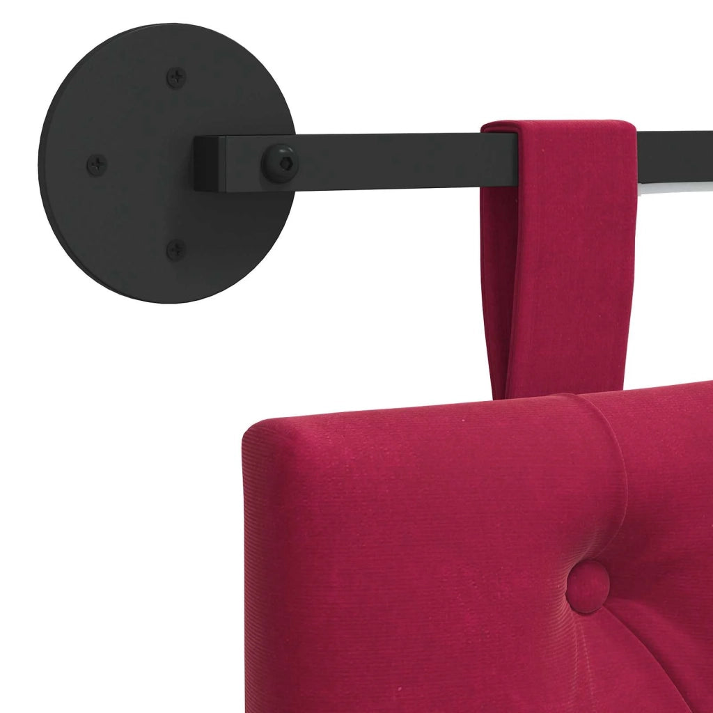 Testiera | Testata sospesa Con luce LED Rosso Vino Velluto