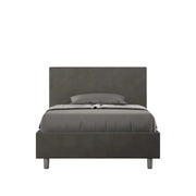 Letto una piazza e mezza contenitore imbottito 120x200 microfibra grigio Adele