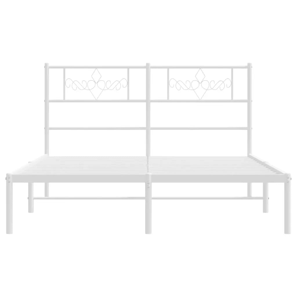 Giroletto con Testiera Metallo Bianco 140x190 cm