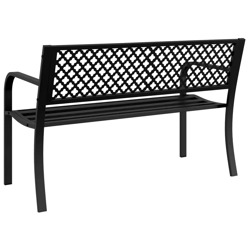 Panchina da Giardino | Panca da Giardino 119 cm Nera in Acciaio