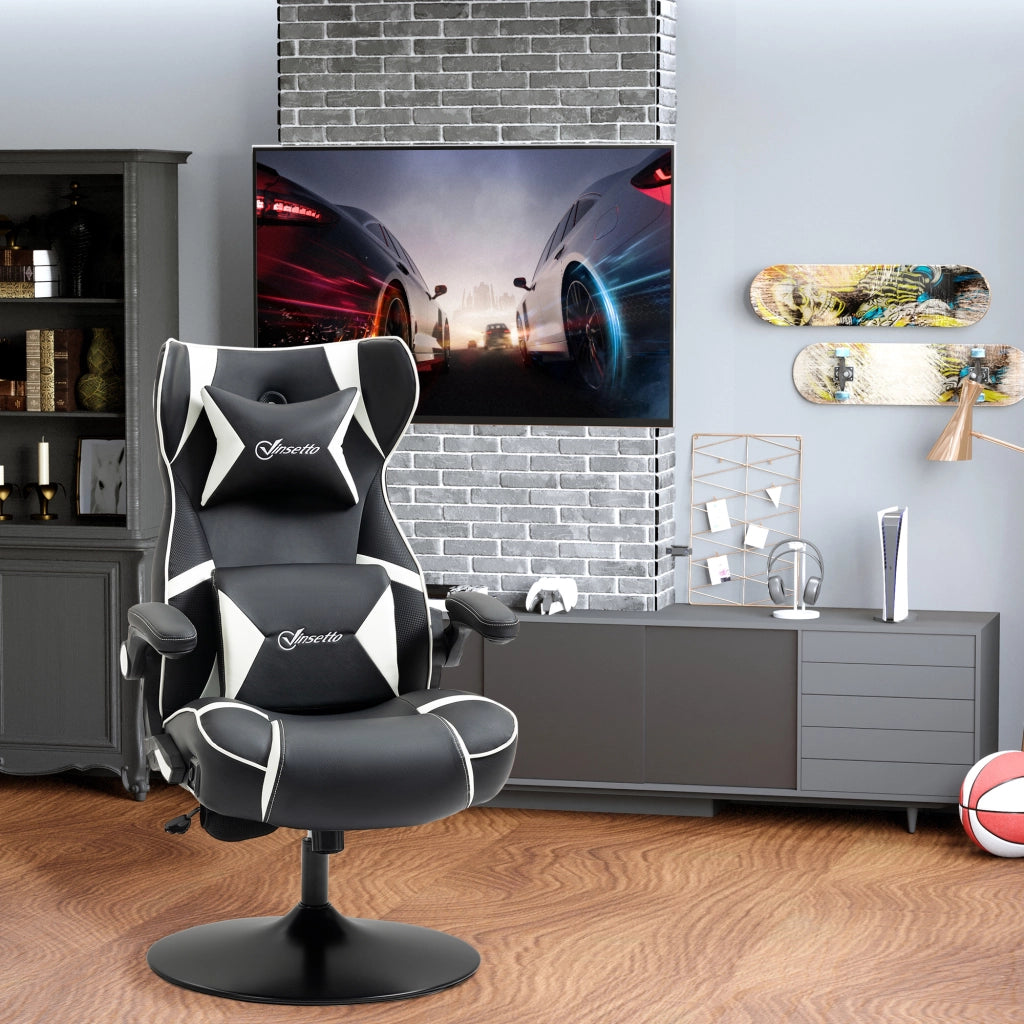 Poltrona da gaming ¨C Minimal ¨C nero e bianco 69x73x118cm