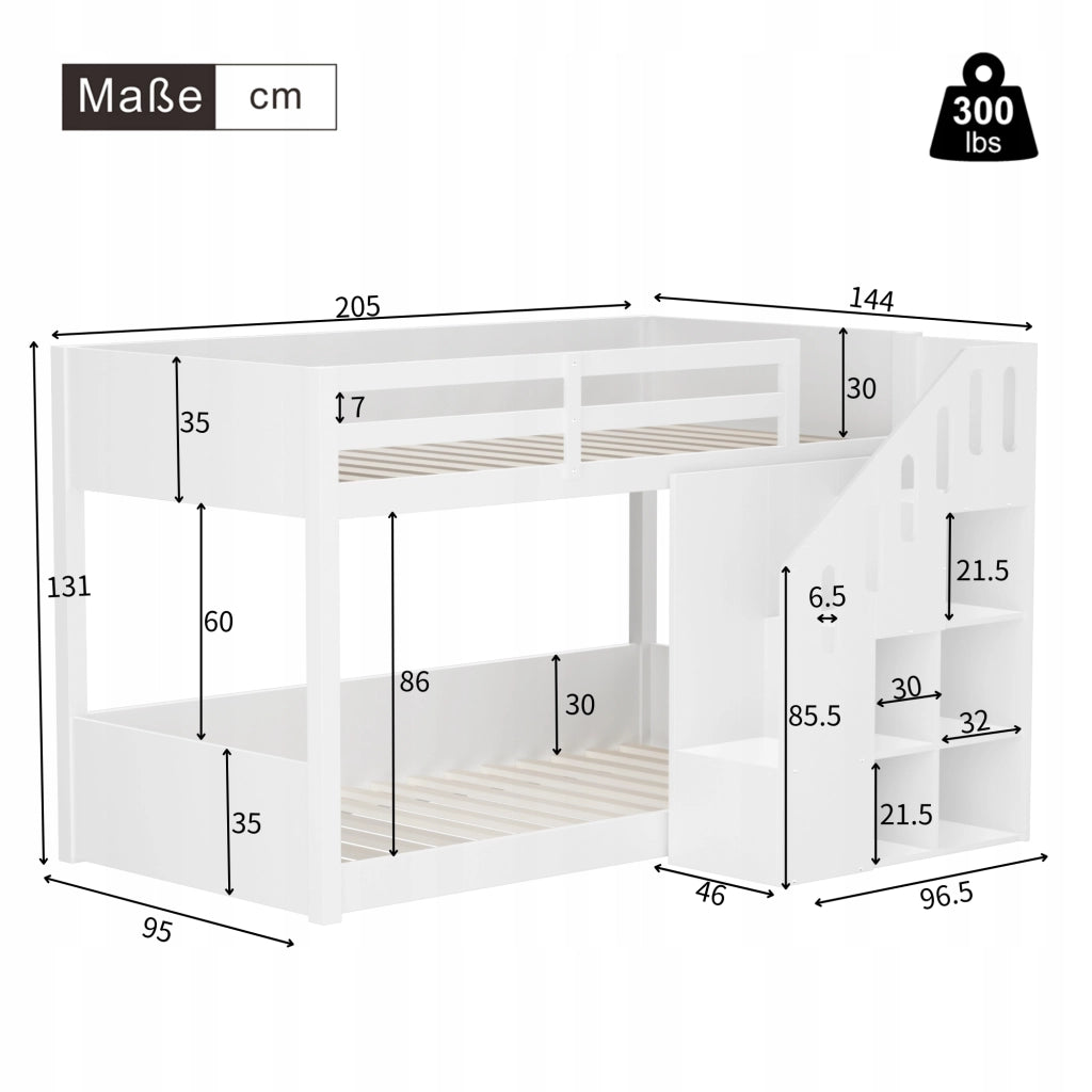 Letto a castello 90x200 bianco - Xylo