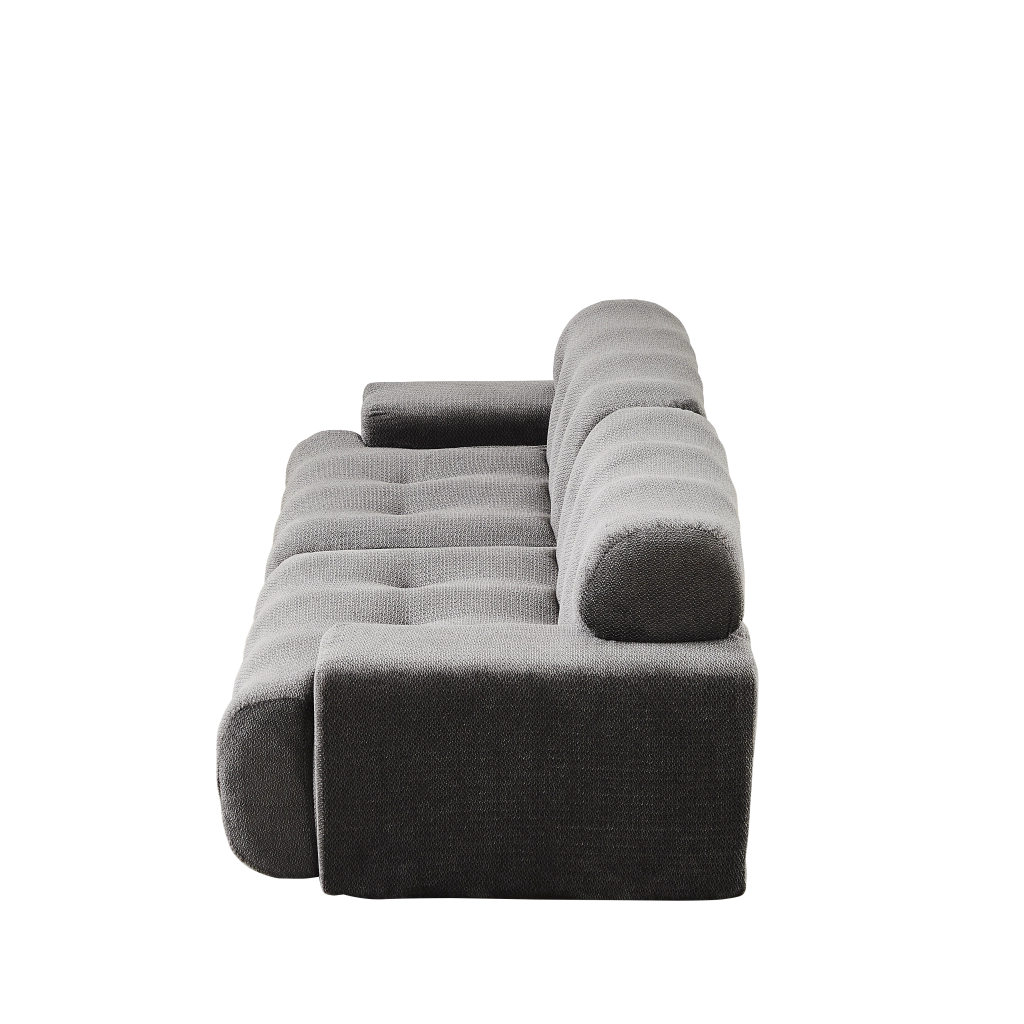 Divano 2 Posti Cloud con Braccioli Larghi e Bottoni ¨C MINIMAL ¨C Grigio