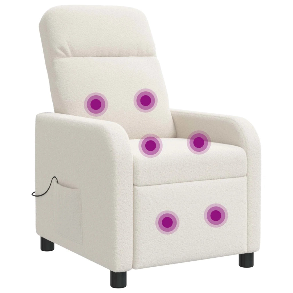 Poltrona Massaggiante Crema Bouclé 42034952