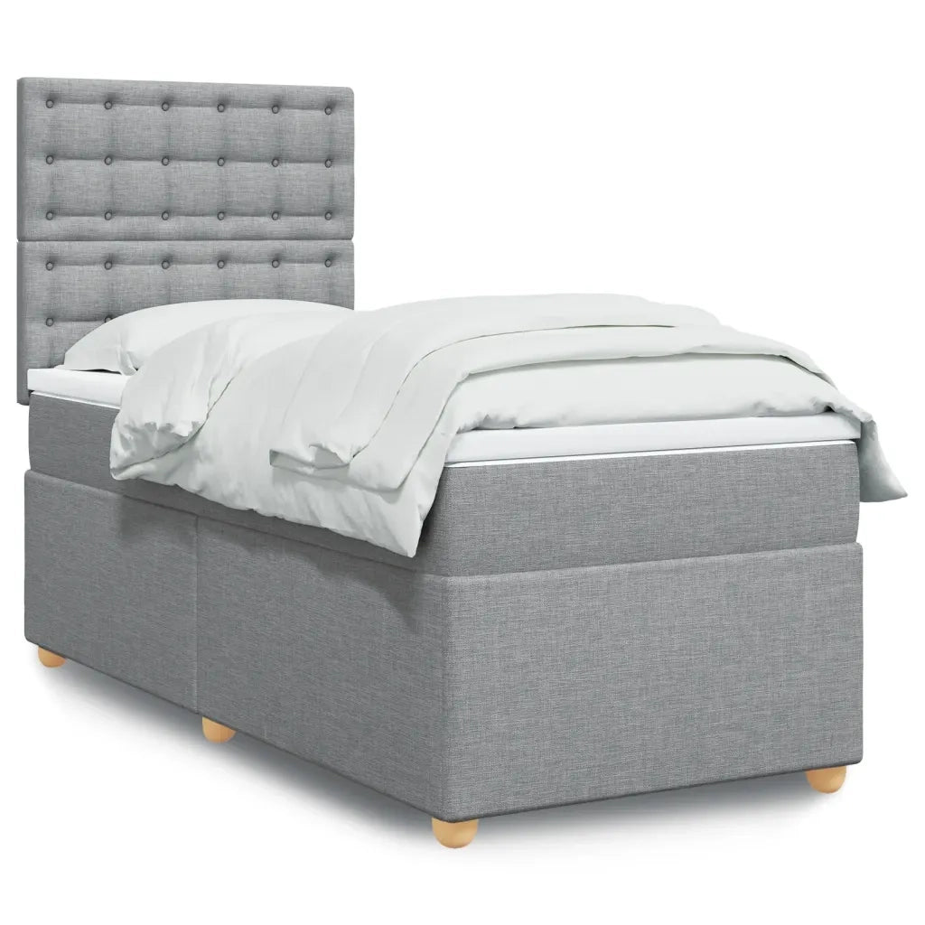 Giroletto a Molle con Materasso Grigio Chiaro100x200 cm Tessuto 3293505
