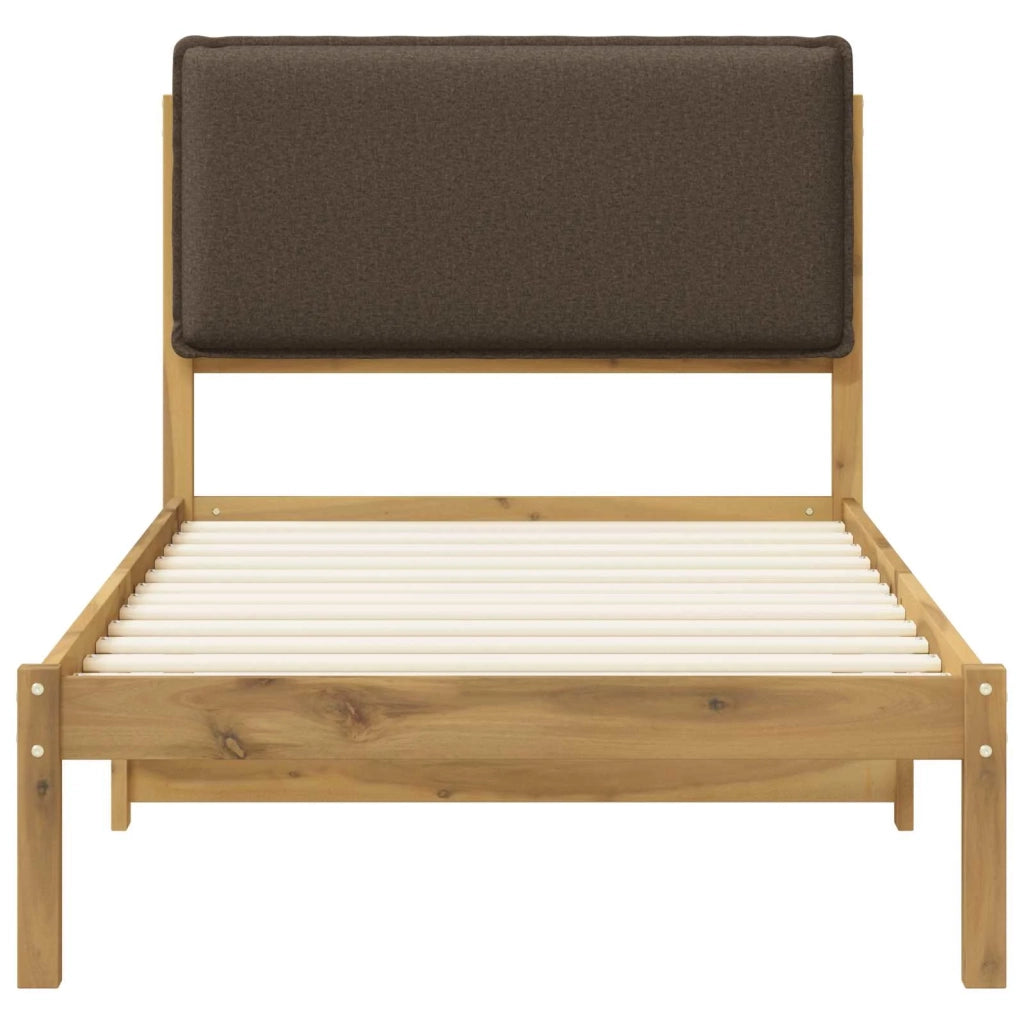 Letto con Testiera Rivestita Bianco lavato e taupe 75 x 190 cm 903955