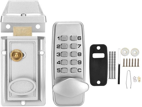 Codice di Sicurezza Meccanico - Blocco Digitale - Porte Terrazze in Legno - Zinco - 2-4 Cifre - Dimensioni Compresse - Blocco della Maniglia
