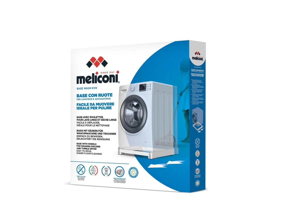 Meliconi 656146 Base Move Evo Base Antivibrazione per Lavatrice e Asciugatrice 60 cm Portata 250 Kg colore Bianco