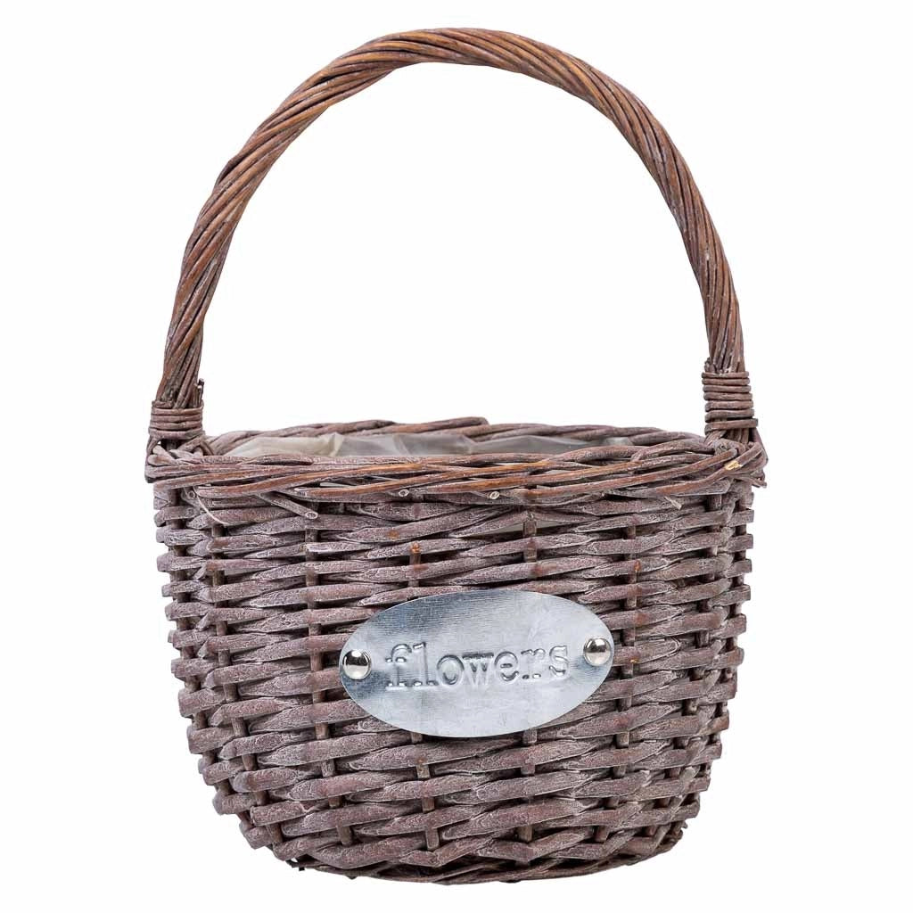 Cesto in vimini rosa d23x29h
