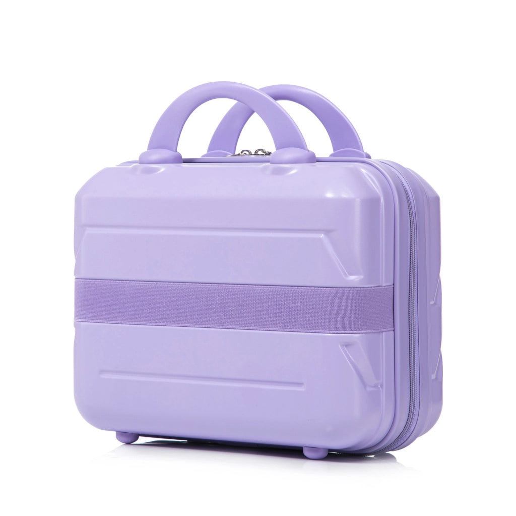 Set valigia rigida 37x21x55 cm in ABS blu-viola con vanity –