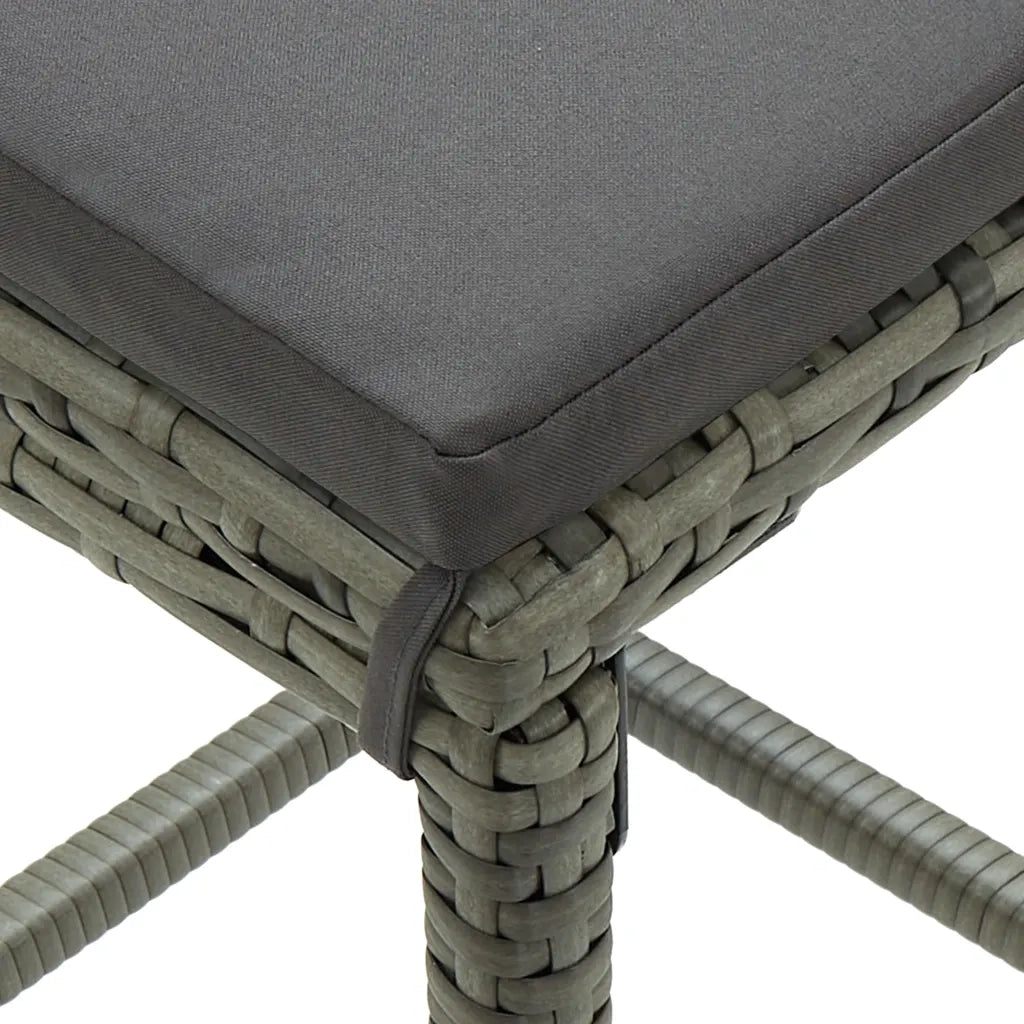 Set da Bar da Giardino 7 pz con Cuscini Grigio 3068012