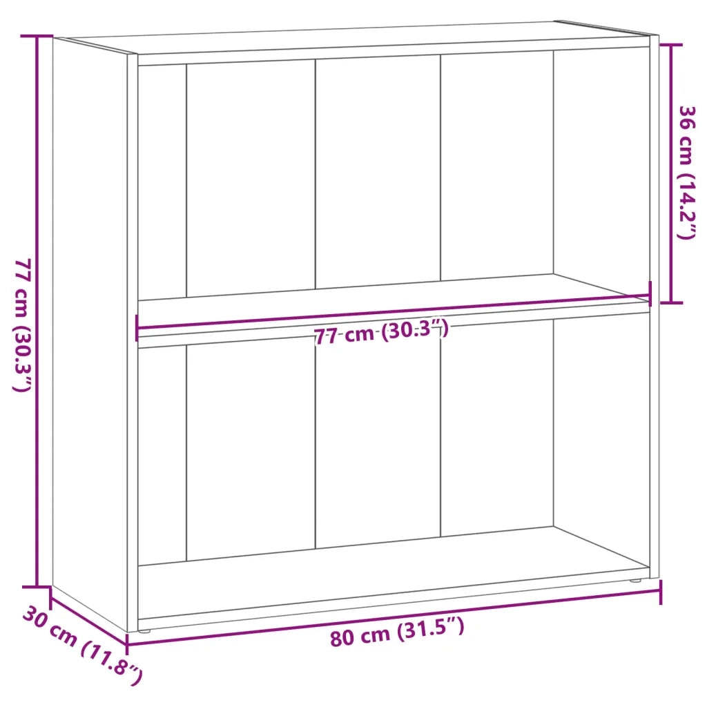 Libreria Rovere Fumo 80x30x77 cm in Legno Multistrato 857926