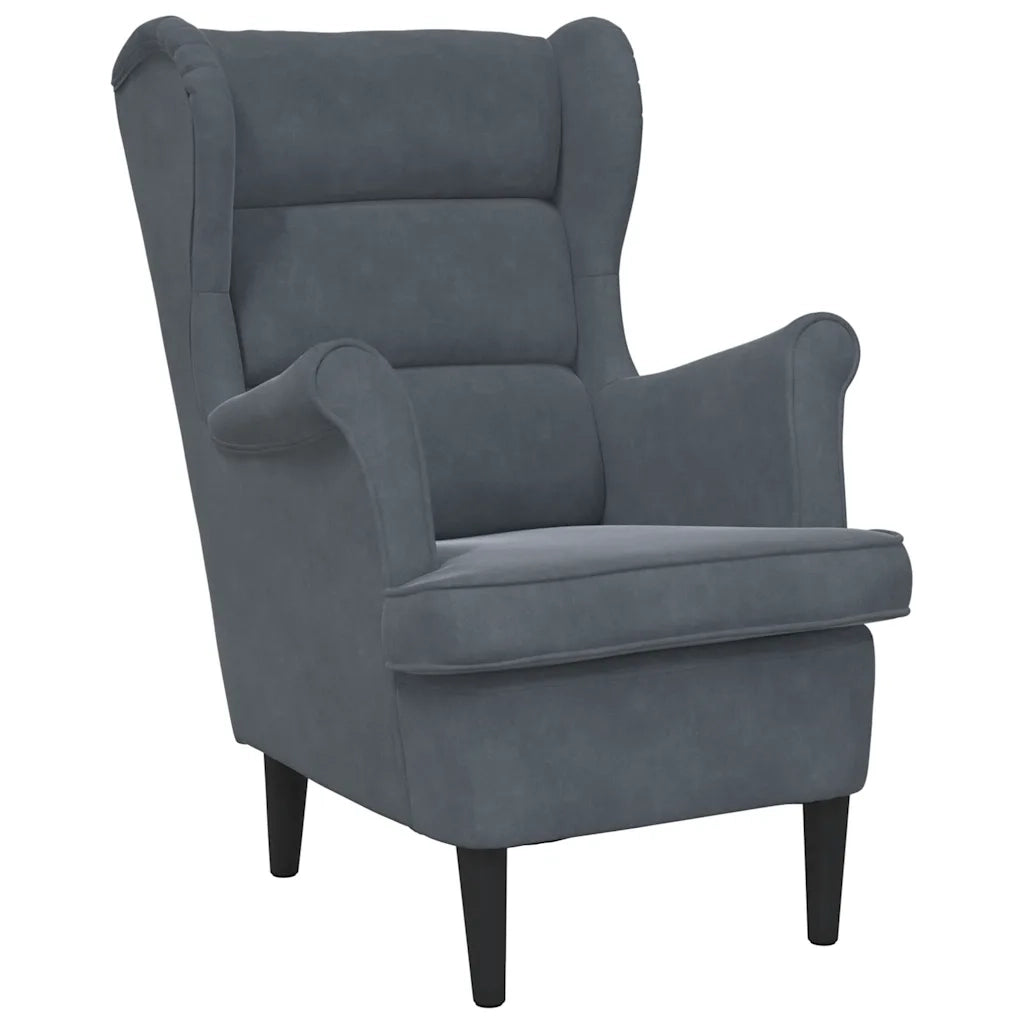 Poltrona Grigio Scuro Velluto 324060