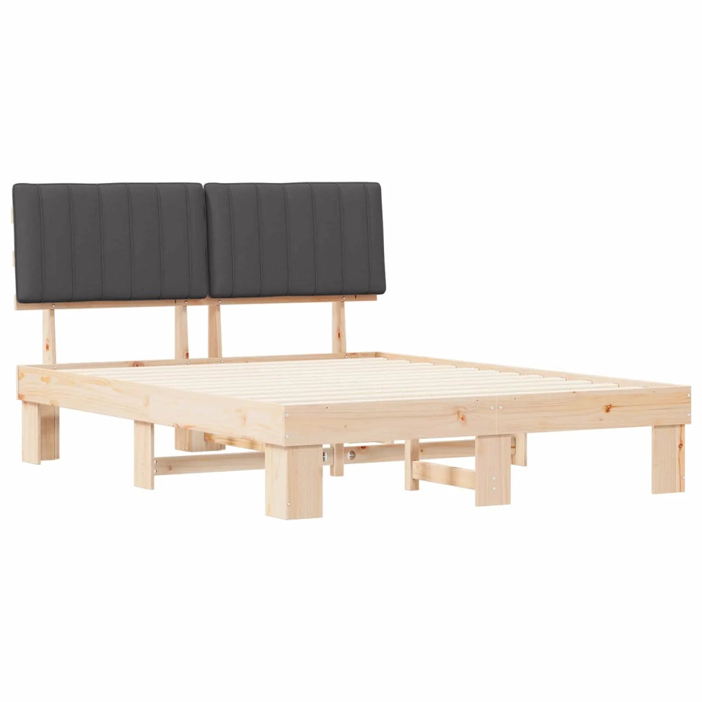 Letto con Testiera Rivestita Grigio scuro 160 x 200 cm