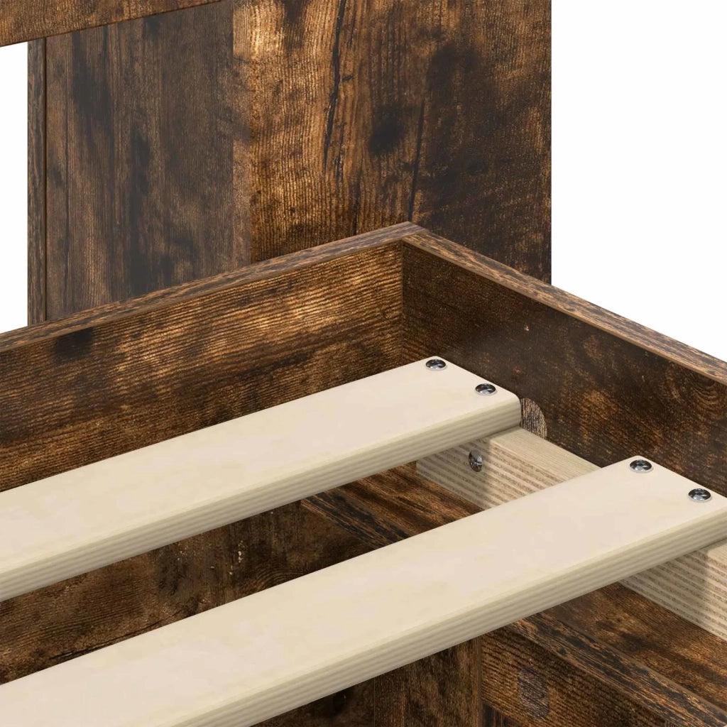 Struttura del letto con stoccaggio e testata Rovere Fumo 3434007