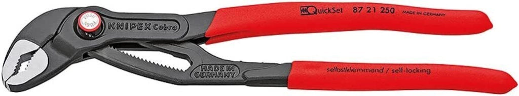 Knipex 8721250 Cobra QuickSet Pinza per Pompa dell'Acqua Regolabile 250 mm apertura 46 mm 25 posizioni acciaio cromo vanadio