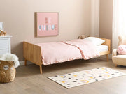 Letto singolo moderno con rete a doghe in marrone chiaro 90 x 200 cm cameretta moderna