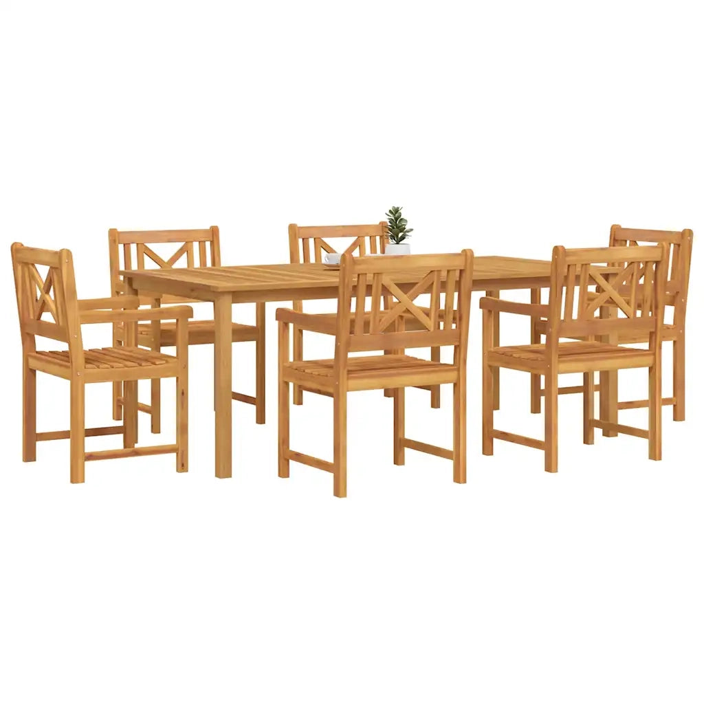 Set da Pranzo per Giardino 7 pcs Marrone 3375654