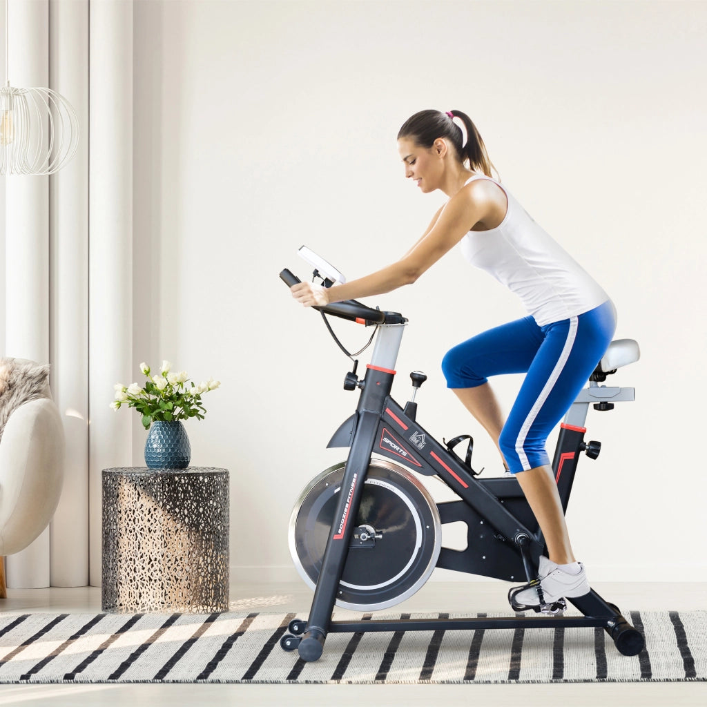 Cyclette con Volano 8 kg ¨C Xylo ¨C Display LCD Cardiofrequenzimetro Sedile e Manubrio Regolabili Nero