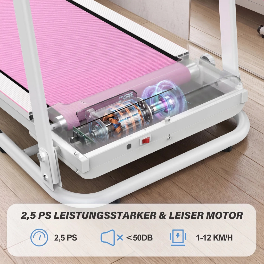 Tapis Roulant Elettrico Pieghevole 2,5 CV con Inclinazione e Maniglie, Compatto per Casa, Portatile, Capacità 120 kg