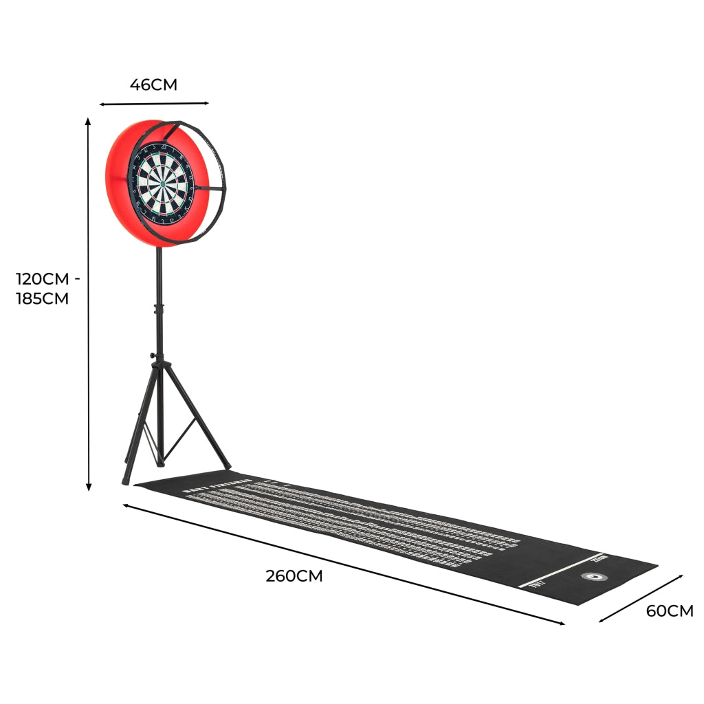Set Bersaglio Freccette con Luce LED, Supporto Treppiede e Surround Bristle