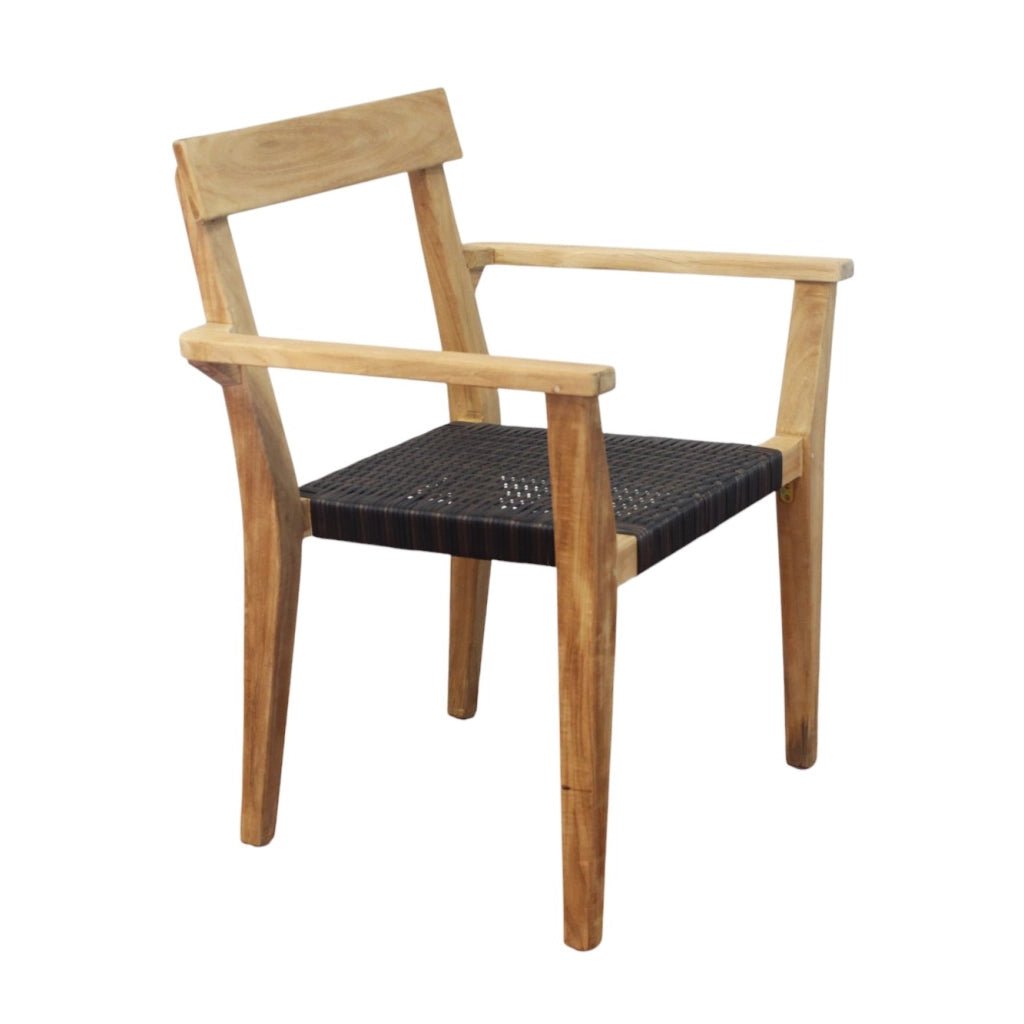 Poltrona impilabile da giardino in Teak e corda - KORONIS