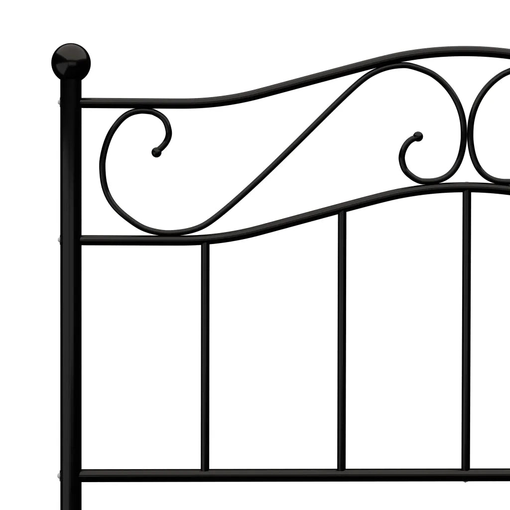 Letto singolo | Letto per adulti | Giroletto Nero in Metallo 90x200 cm