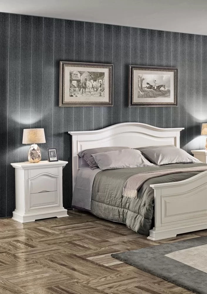 Comodino classico 3 cassetti legno grezzo 60x37x71 (496) - Mobili 2G