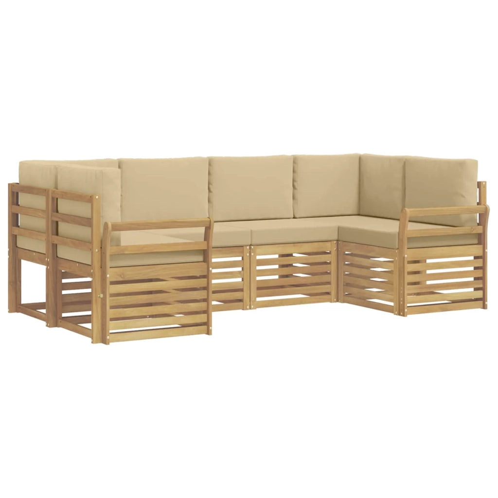 Set di divani da esterno 6 pcs Bianco e Beige 3392398