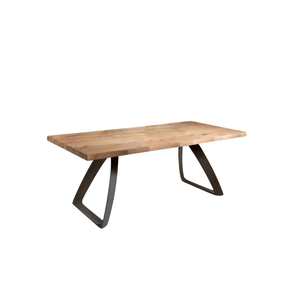 Tavolo da pranzo fisso in legno impiallacciato rovere naturale Timber 160x90 cm fino a 8 posti Made in Italy | Duzzle