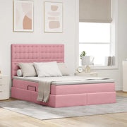 Letto con contenitore e materasso Rosa 140 x 200 cm Velluto 3372158