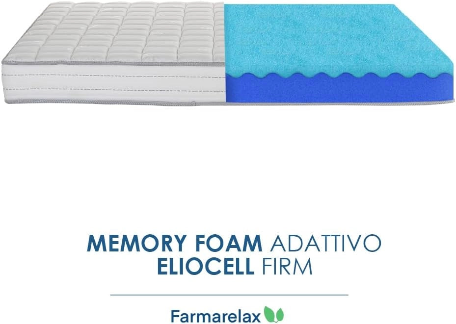 Materasso memory foam 120x190 h17 cm confortevole indeformabile antiacaro traspirante Made in Italy Farmarelax