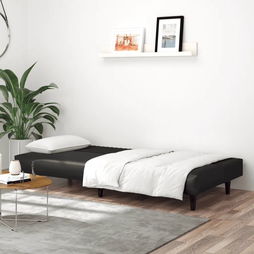 Divano letto | Sof¨¤ letto | Letto singolo a 2 Posti Nero in Similpelle