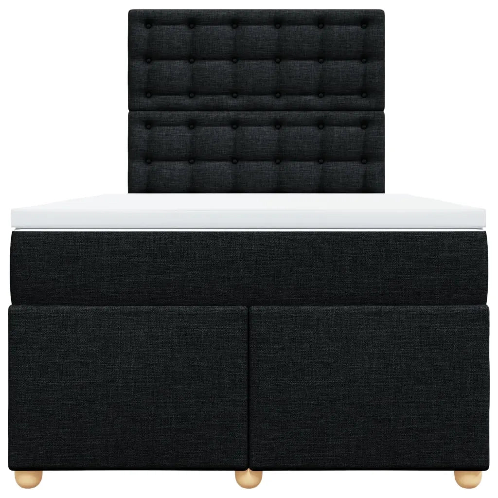 Giroletto a Molle con Materasso Nero 120x200 cm in Tessuto