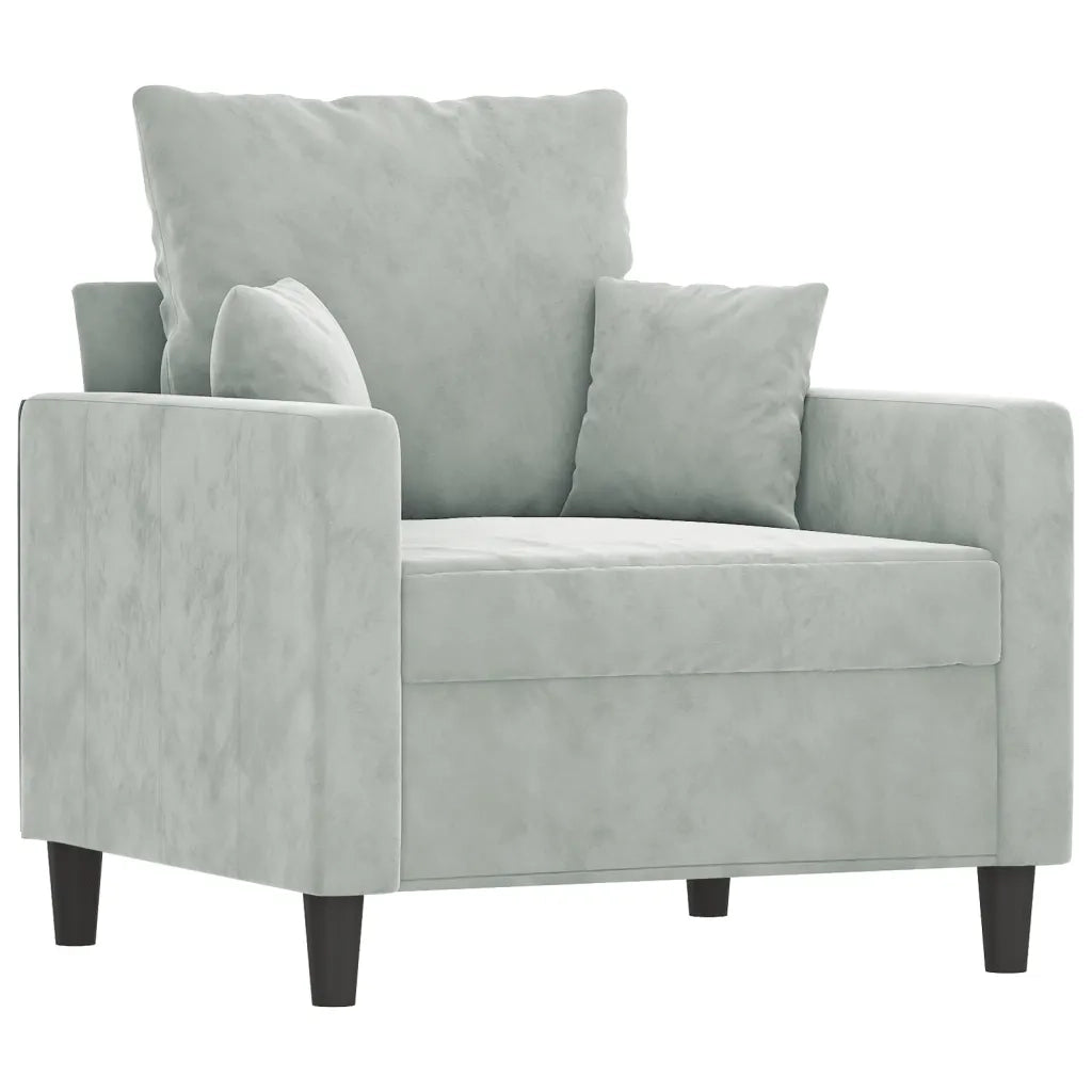 Poltrona | Sedia Relax Grigio Chiaro 60 cm Velluto