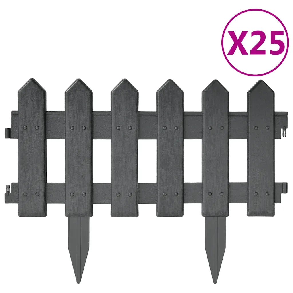 Bordi per Prato 25 pz Antracite 10 m in PP 314683