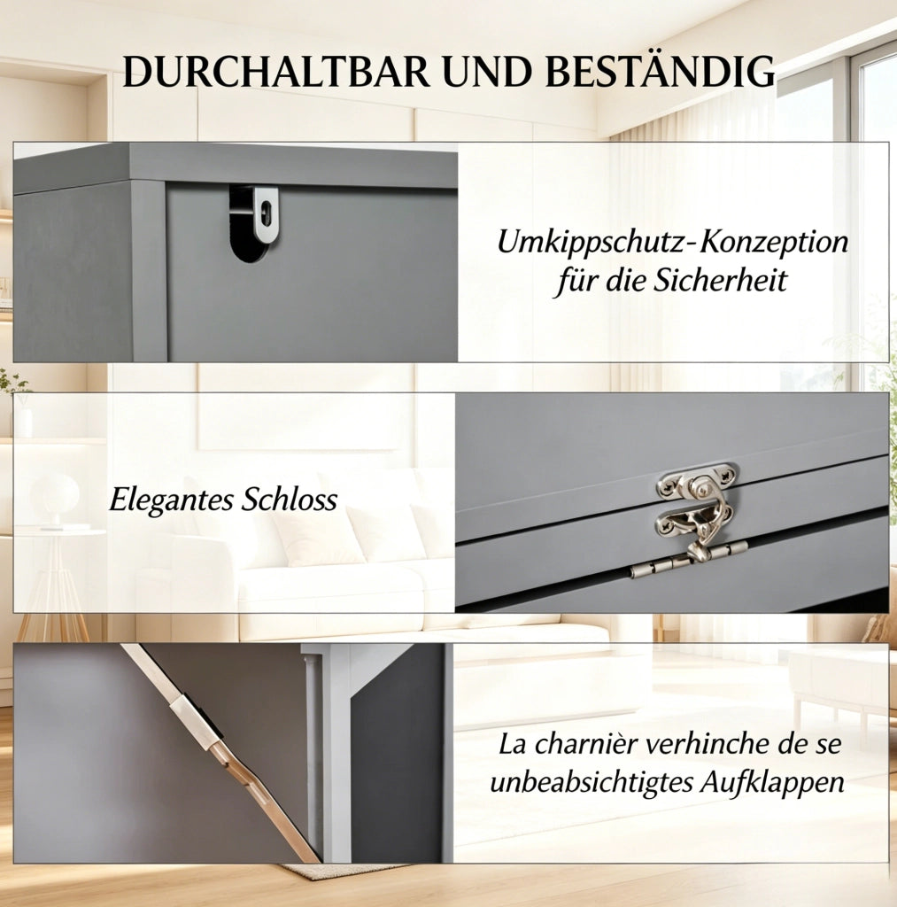 Scrivania pieghevole ULEVR 98x51x153 cm con 9 vani, ripiano regolabile e lavagna, nero e grigio scuro