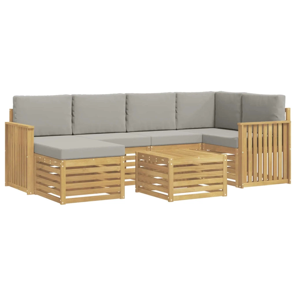 Set di divani da esterno 7 pcs Bianco e Grigio Chiaro 3392151