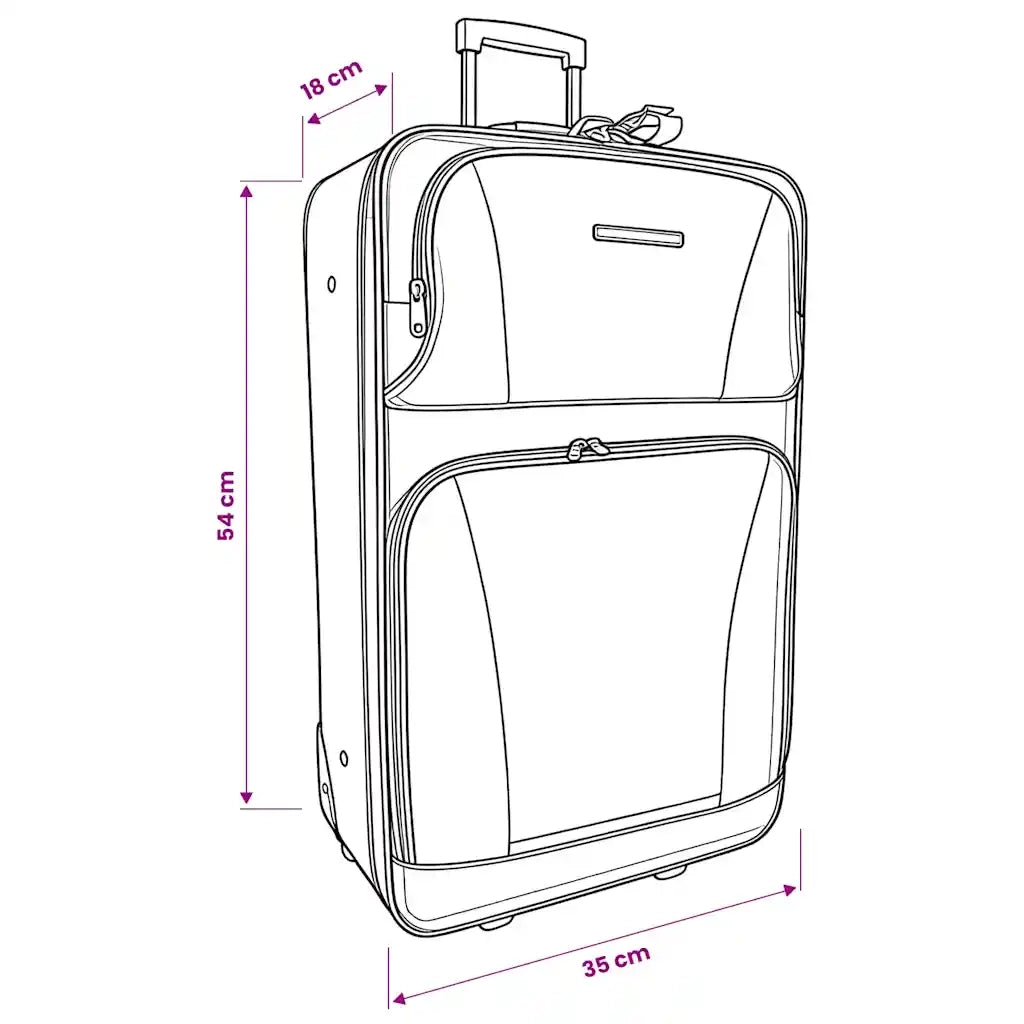 Set da Viaggio Trolley e Borse 5 pz Nero 90154