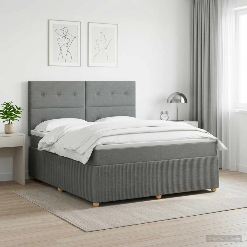 Letto box spring con materasso Grigio Scuro 140 x 200 cm 3454411
