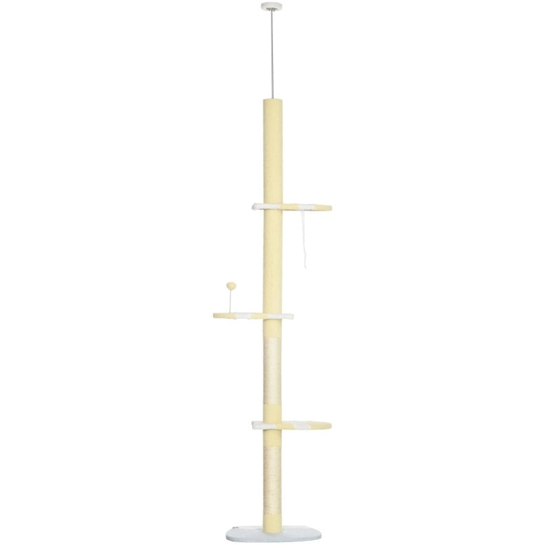 Tiragraffi per gatti regolabile 220-260 cm giallo