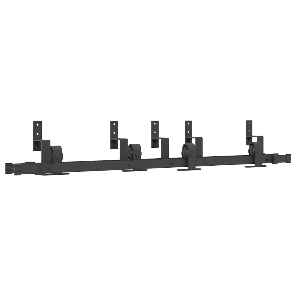 Kit di Binari per Porte Scorrevoli 152,5 cm Acciaio Nero