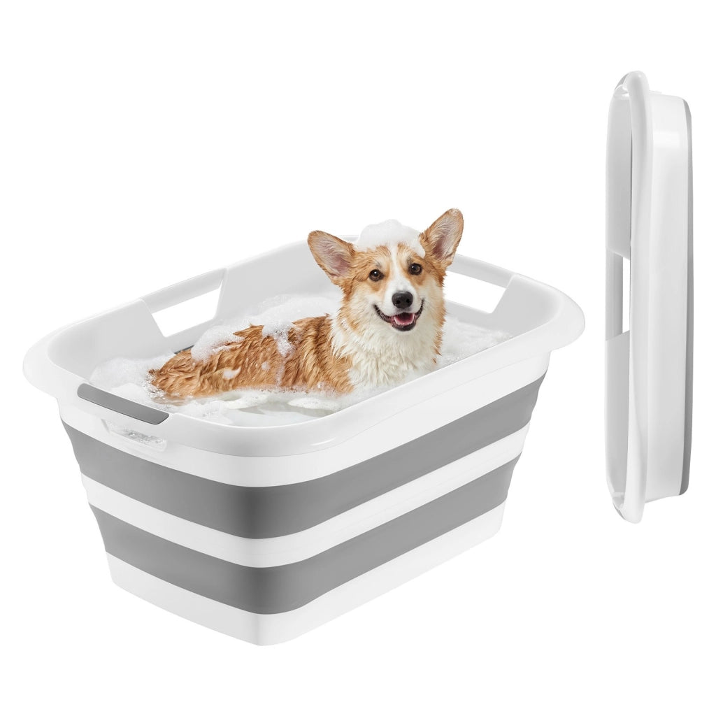 Vasca da Bagno per Animali Domestici, Vasca Pieghevole per Cani, Stazione Doccia e Toelettatura per Cani, Portatile e Salvaspazio, con Supporto Stabil