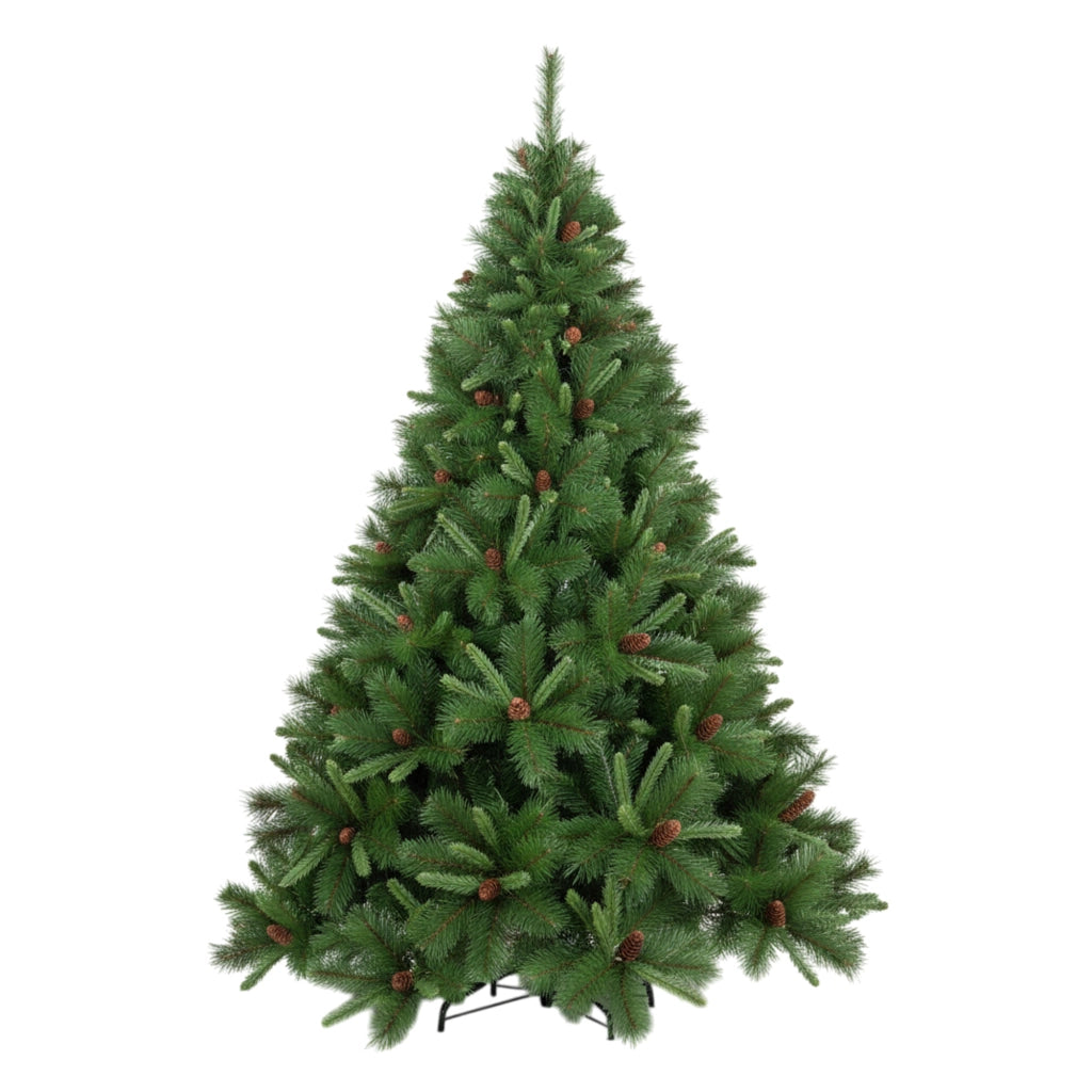 Alabaster - Albero di Natale Tradizionale con Pigne in PVC e PP Ø99x150H cm, 468 Punte