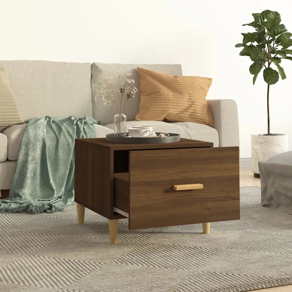 Tavolini Salotto 2 pz Rovere Marrone 50x50x40 Legno Multistrato 817536