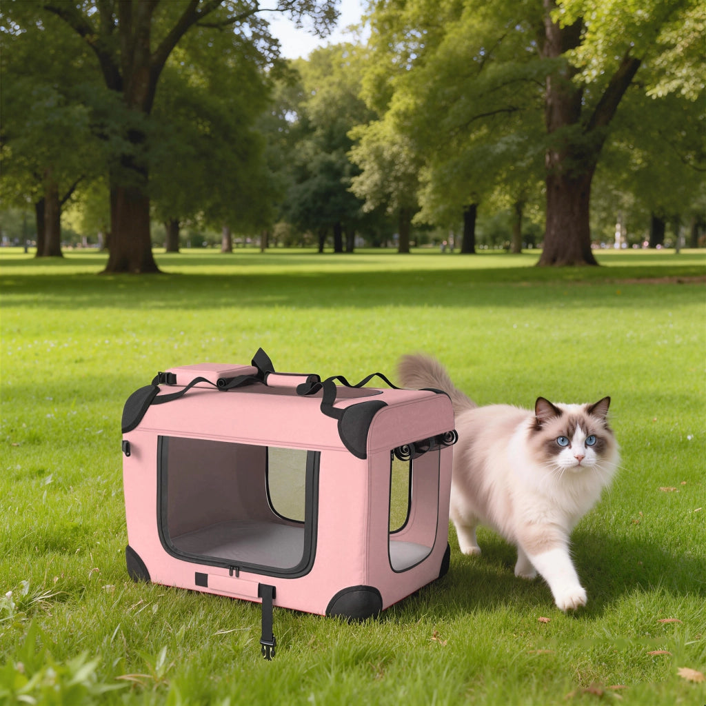 Trasportino per Cani Pieghevole con Cuscino ¨C Zephmum ¨C Rosa 60x41.5x41 cm
